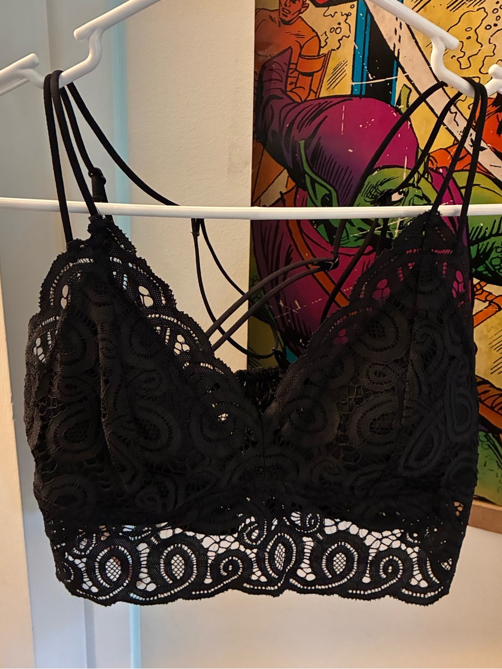 Victoria's Secret Black Lace Bralette with Strappy Detail